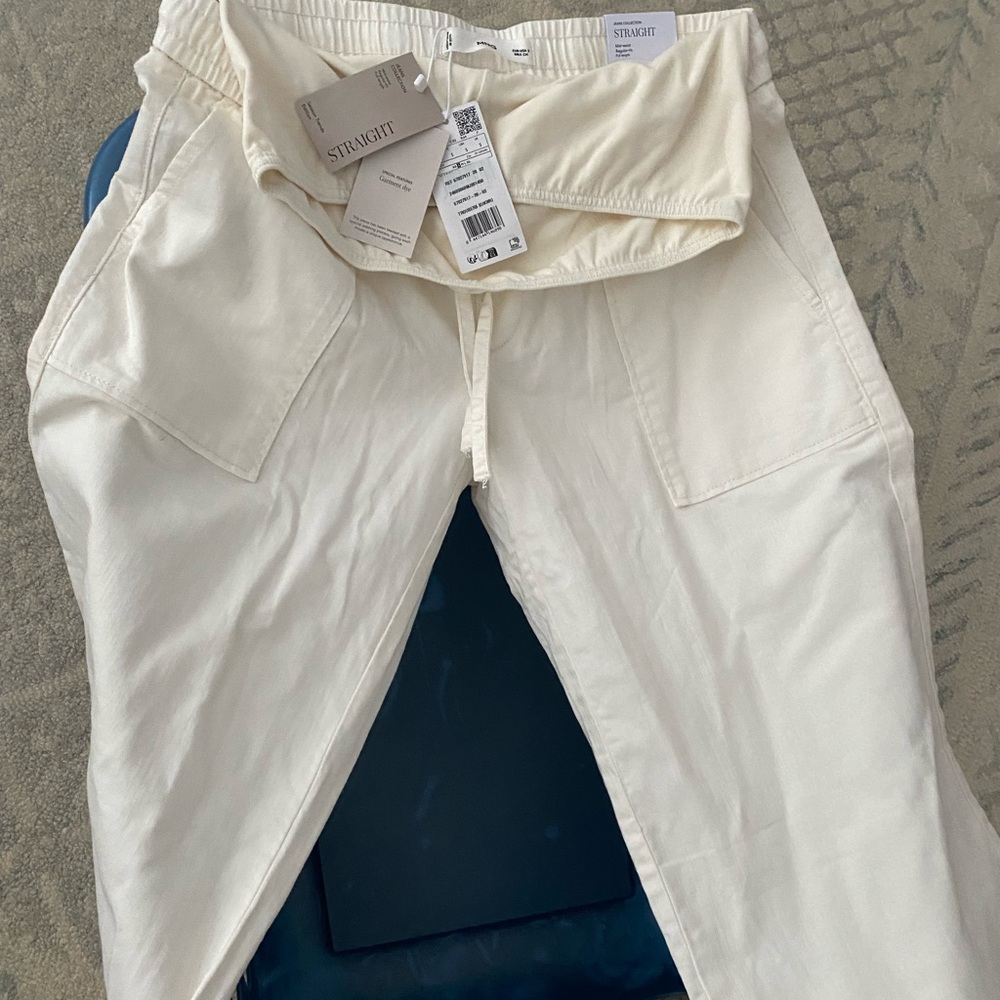 Mango Cream Straight Leg Pants
